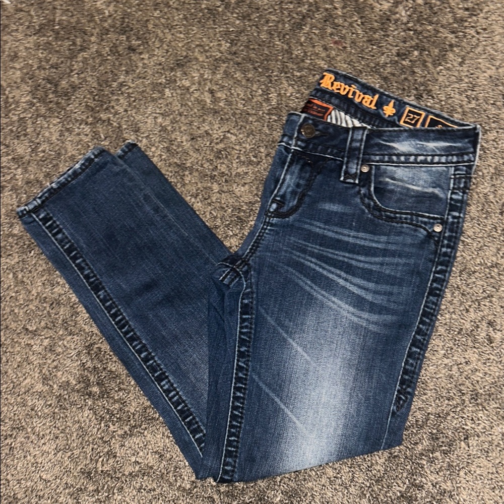 Rock Revival Woman’s Blue Jeans 27